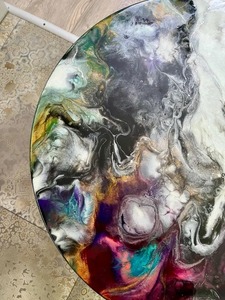 โต๊ะเรซิ่นอีพ็อกซี่ลายไม้วอลนัท โต๊ะรับประทานอาหารริเวอร์รีสตอร์แนท์ ท็อปโต๊ะไม้สีม่วง ท็อปโต๊ะเรซิ่นอีพ็อกซี่สีม่วง - Product Image 4