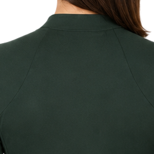 Haut de performance pour femme, vert forêt, à manches longues, col zippé, extensible et respirant, pour l'équitation et l'entraînement équestre - Product Image 4
