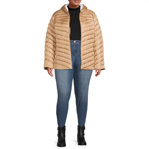 High Quality Women's Slim Fit Canvas Puffer Jackets Sheep Skin Nylon Fashionable <b>Stand</b> Collar Breathable Knitted Heated - Product Image 6