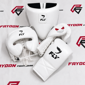 Nuevo Set de Entrenamiento de Fly Boxing Blanco, Guantes de Fly Kickboxing, Último Modelo, Set Profesional de Cuero Vacuno - Product Image 1