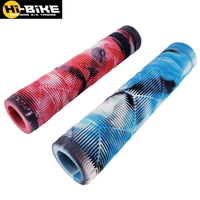 Poignée de guidon DABOMB MTB BMX DJ Enduro à motif croisé antidérapant, camouflage, trois couleurs, en caoutchouc souple, demi-flange 22,2 mm pour VTT