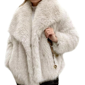 Women's Luxury Fluffy Winter Warm Breathable Polyester <b>Fur</b> Overcoat Soft Elegant Casual Outerwear Fashion Wear - Product Image 1