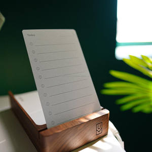 Minimalist Wooden Desk <b>Organizer</b> with Magnetic Card Holder and Daily Planner Slot Perfect <b>for</b> Home Office and Workspace Decor - Product Image 2