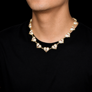 Atractivo Collar de Diamantes con Corte de Corazón Roto, Chapado en Oro de 18K, con Micro Pavé y Cadena de Eslabones, Joyería de Moda Unisex para Hombre, Regalo - Product Image 4