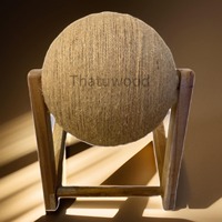 Arbre à chat en bois durable avec corde en sisal et souris en jouet pour chats d'intérieur, fabriqué au Vietnam, 1 niveau