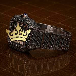 Fashion Rose Gold Diamond Watch Men Full Pave CZ Bracelet <b>Wristwatch</b> - Product Image 3