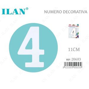 Ilan Numero Decorativo 4 11Cm Per Decorazioni Festa - Product Image 1