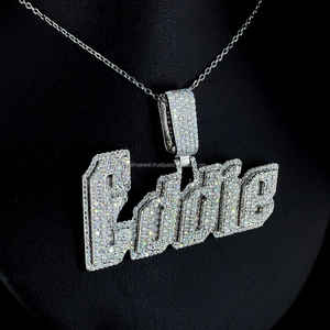 Pendentif de luxe en argent Sterling 925 Hip Hop glacé pendentif en diamant GRA certifié VVS Moissanite diamant bijoux fins pour hommes - Product Image 4