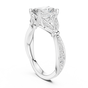 แหวนแต่งงานดีไซน์เนอร์แฟชั่น Aries Jewel ทองคำขาว 14K VS1 สี E เพชรทรง Radiant Cut น้ำหนัก 1.50 กะรัต เพชรเพาะเลี้ยงในห้องปฏิบัติการ IGI แหวนหมั้น - Product Image 3