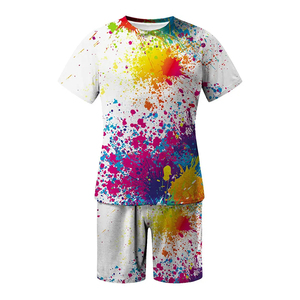 Top Selling Unisex Custom Cotton Sweat Suits Anti-Wrinkle Jogging Suit Long T-Shirts Shorts ODM Oversized Canvas <b>Animal</b> - Product Image 1