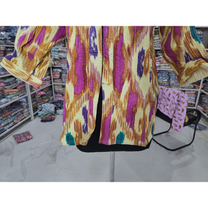 Cardigan en velours pour femme, broderie à la main, col en V, manches kimono, couleur bonbon, ouverture devant, longueur normale, cadeau - Product Image 3