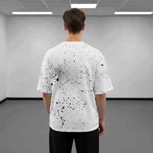 Camiseta Extra Grande con Diseño de Salpicaduras de Pintura Personalizada para Hombre, 100% Algodón, Estilo Urbano, con Logotipo Personalizado - Product Image 3