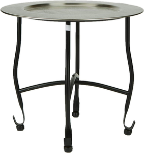 Modern Silver Metal Side <b>Table</b> with Black Iron Legs Luxury <b>End</b> <b>Table</b> for Living Room Contemporary <b>Sofa</b> Side <b>Table</b> - Product Image 5