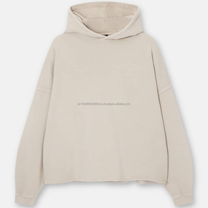 Sweat à capuche pour homme design personnalisé puff printing logo streetwear oversize pull à épaules tombantes sweat à capuche court vintage pour hommes - Product Image 3