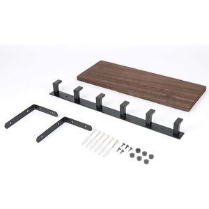 Appendiabiti da Parete Resistente con Mensole in Legno e Ganci per Casa o Ufficio - Product Image 1