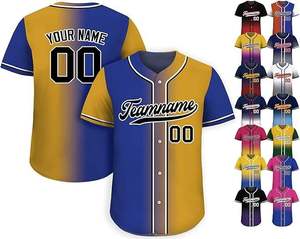 Camiseta de Béisbol Personalizada, Venta Caliente, Impresión por Sublimación en Degradado, Uniformes de Béisbol Económicos, Ropa para Hombre, Camiseta de Softbol - Product Image 4