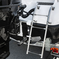 Échelle de bateau pliable pratique en acier inoxydable, installation simple pour yachts à voile, petits bateaux et bateaux de loisirs nautiques