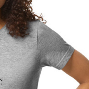 Camiseta de Mujer de Peso Medio en Color Gris, Algodón Suave, Manga Corta, Cómoda, Informal, Básica, de Primera Calidad - Product Image 3