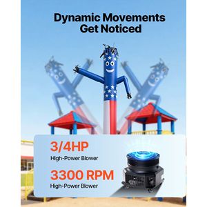 Inflable Publicitario de 10 pies de Altura, Tubo Inflable Danzante con Movimiento Ondulante, 3/4 HP, IPX3 Impermeable - Product Image 3