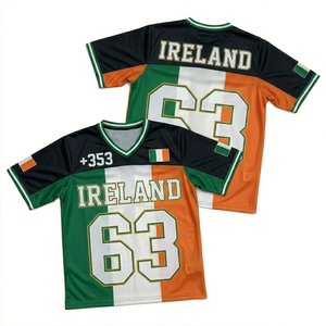 เสื้อฟุตบอลไอร์แลนด์ แขนสั้น ผ้าตาข่าย ระบายอากาศได้ดี หมายเลขทีม 63 พิมพ์ลายแบบ Sublimated สำหรับผู้ใหญ่ ใส่ได้ทุกฤดู - Product Image 1