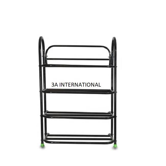 Home Furniture Organizer Cabinet Shoe Racks Black Power Coated Shoes Stand  With Copper Antique Aluminum Layered Shoe Cabinet