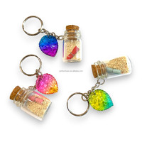 Llavero de Recuerdo Personalizado con Arena Natural en Botella, Diseño Animal, Impresión UV, Duradero