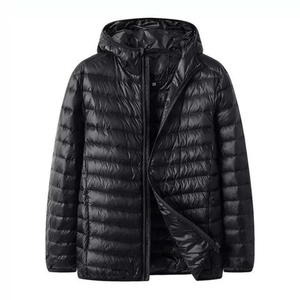 <b>Light</b> Weight Hooded <b>Puffer</b> Hiking Custom Winter Men's Front Logo <b>Jacket</b> - Product Image 1