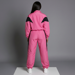 Customized 100% nylon women's tracksuit Oversized Drop Shoulder 2 color Custom Screen Printed Logo Streetwear ladies 2 piece <b>set</b> - Product Image 6