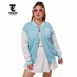 Custom Leather Sleeve <b>Women</b> Crop <b>Varsity</b> <b>Jacket</b> Embroidery Logo High Street Style <b>Women</b> Crop <b>Varsity</b> <b>Jacket</b> OEM Serviced - Product Image 4