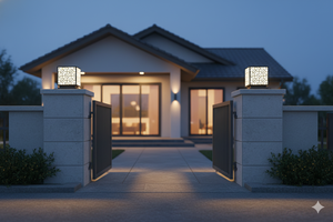 CM Decor Outdoor/Wall/Villa/Garde 1-Year Gate pillar light Viet Nam steel/inox 3500K (Warm White) AC 220V( ± 10%) 300 lm LED - Product Image 5