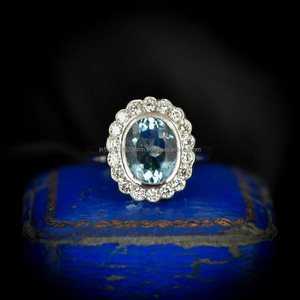 แหวนแต่งงานวินเทจสีขาวทอง14K ของผู้หญิงหรูหราเครื่องประดับงานปาร์ตี้งานหมั้นรูปไข่ห้องแล็บปลูกเพชรไข่มุกสีขาว IGI - Product Image 4