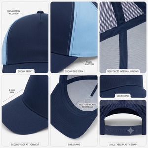 Gorra Trucker de Perfil Bajo con Panel Trasero de Malla Fina y Logotipo Bordado Personalizado, Panel Frontal de Pana para Hombre y Mujer, Personalización Directa para Exteriores - Product Image 5