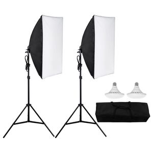 Kit di Illuminazione Professionale con Lampade LED Bicolore 30W 5500K, Supporto Treppiede Regolabile 20x28 Pollici, Softbox con Effetto Luce Diurna Naturale - Product Image 1