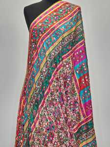 Festive Party Wear Handmade Women Ethnic Mirror Work Traditional <b>Wrap</b> <b>for</b> Women | scarves shawls & hijab Embroidered <b>Wedding</b> - Product Image 2
