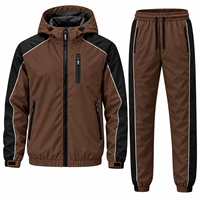 Survêtement coupe-vent d'hiver personnalisé haut de gamme avec capuche, tissu léger imperméable, doublure en maille respirante, fermeture éclair intégrale