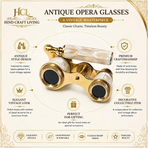 Jumelles d'opéra vintage en laiton, style nautique antique, mini-télescope, cadeau de collection et décoration intérieure - Product Image 3