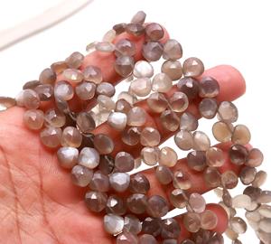 ลูกปัดพลอยมูนสโตนสีเทาธรรมชาติทรงรีสำหรับทำเครื่องประดับ - Product Image 4