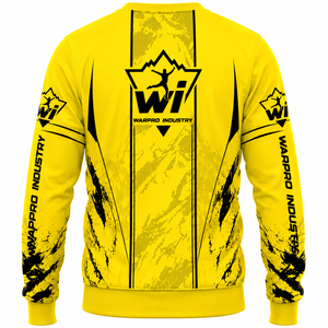 Sudadera de Cuello Redondo con Estampado de Sublimación Amarillo para Hombre, Marca Warpro Industry, Corte Regular, Ropa Casual de Otoño - Product Image 2
