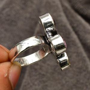 Anillo de Flor de Kunzita Rosa Hecho a Mano en Plata de Ley 925, Joyería con Piedras Preciosas, Anillo de Piedra Rosa Natural para Mujer, Regalo - Product Image 2