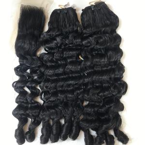 Proveedores de cabello ondulado natural virgen sin procesar Extensiones de cabello humano alto alineado con cutícula de cabello rizado birmano vietnamita crudo - Product Image 1