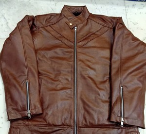 Veste en cuir noir de qualité supérieure pour homme, robuste, conçue pour l'hiver, fermeture éclair, doublure non tissée, taille XL, finition écologique, style vintage - Product Image 1