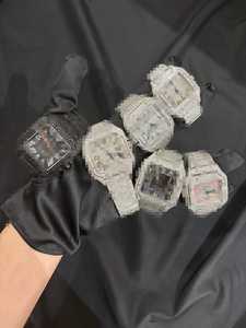 นาฬิกาข้อมือหรูหรา Miyota เครื่องจักรกล ประดับเพชร VVS Moissanite สายสแตนเลส สไตล์วินเทจ ฮิปฮอป - Product Image 4