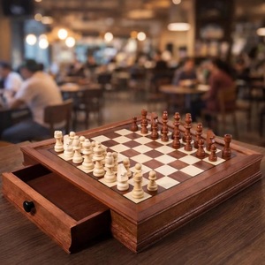 ILAHI's Eco-Friendly Rustic Polished Rectangle <b>Chess</b> <b>Board</b> Game 100% Handmade Pure Wood Animal/Love Style Customized Size <b>Chess</b> - Product Image 3