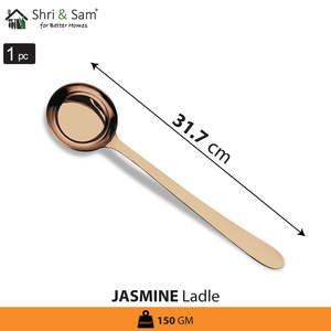 Cucharón de acero inoxidable de jazmín con revestimiento de PVD de oro rosa Utensilio elegante para servir bebidas o alimentos - Product Image 2
