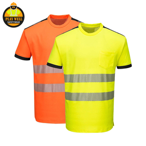 T-shirt de travail réfléchissant personnalisé, fluorescent, haute visibilité, manches courtes - Product Image 5