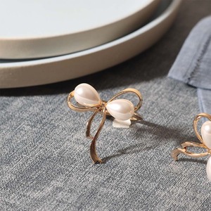 Premium Gold Finish Bowknot Napkin <b>Holder</b> for Bridal Showers and Holiday Banquets Decorative Romantic Gold <b>Bow</b> Napkin Rings - Product Image 6