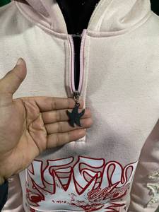 เสื้อฮู้ดดี้ FLYEXWEAR สีชมพูแบบ unisex ครึ่งซิป ทรงโอเวอร์ไซส์ สไตล์สตรีทแวร์ ผ้าฝ้ายแท้ 100% โลโก้ด้านหน้า สไตล์ฮิปฮอป เป็นมิตรต่อสิ่งแวดล้อม - Product Image 6