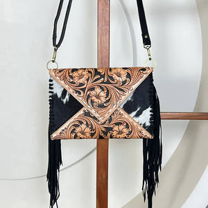 Sac à bandoulière en cuir véritable fait main pour femmes, en stock, vente en gros, sac à main à franges en cuir de vache véritable - Product Image 4