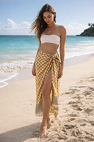 Sarong de plage d'été éco-responsable en coton imprimé à la main Bagru indien, 1 pièce, avec logo frontal, vente en gros