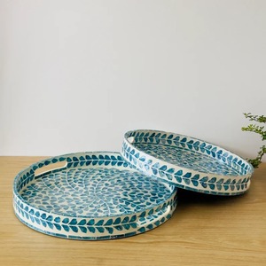 Plateau en résine très attrayant avec pot en résine pour fruits secs, plateau de service décoratif pour collations, rangement - Product Image 1